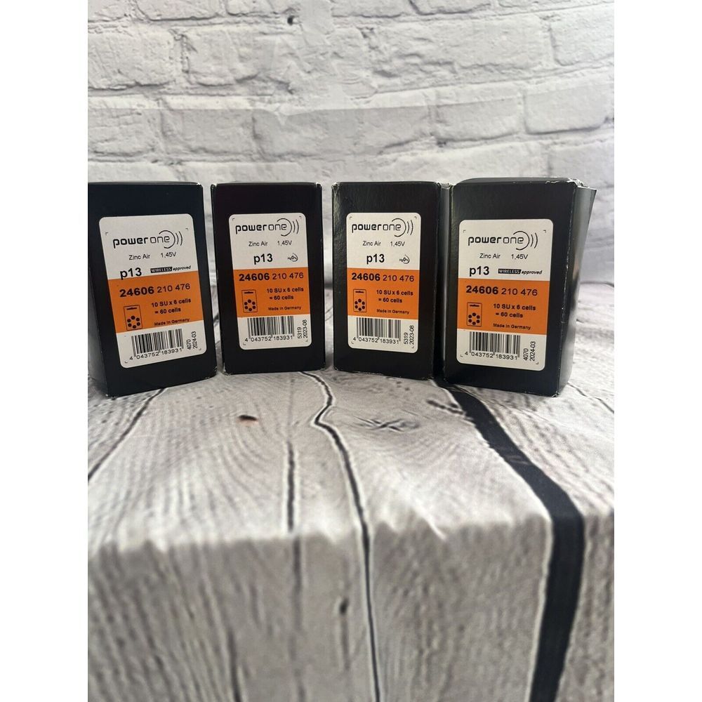 Power One Zinc Air‎ Size 13 1.45V Hearing Aid Batteries- 4 boxes Qty.240